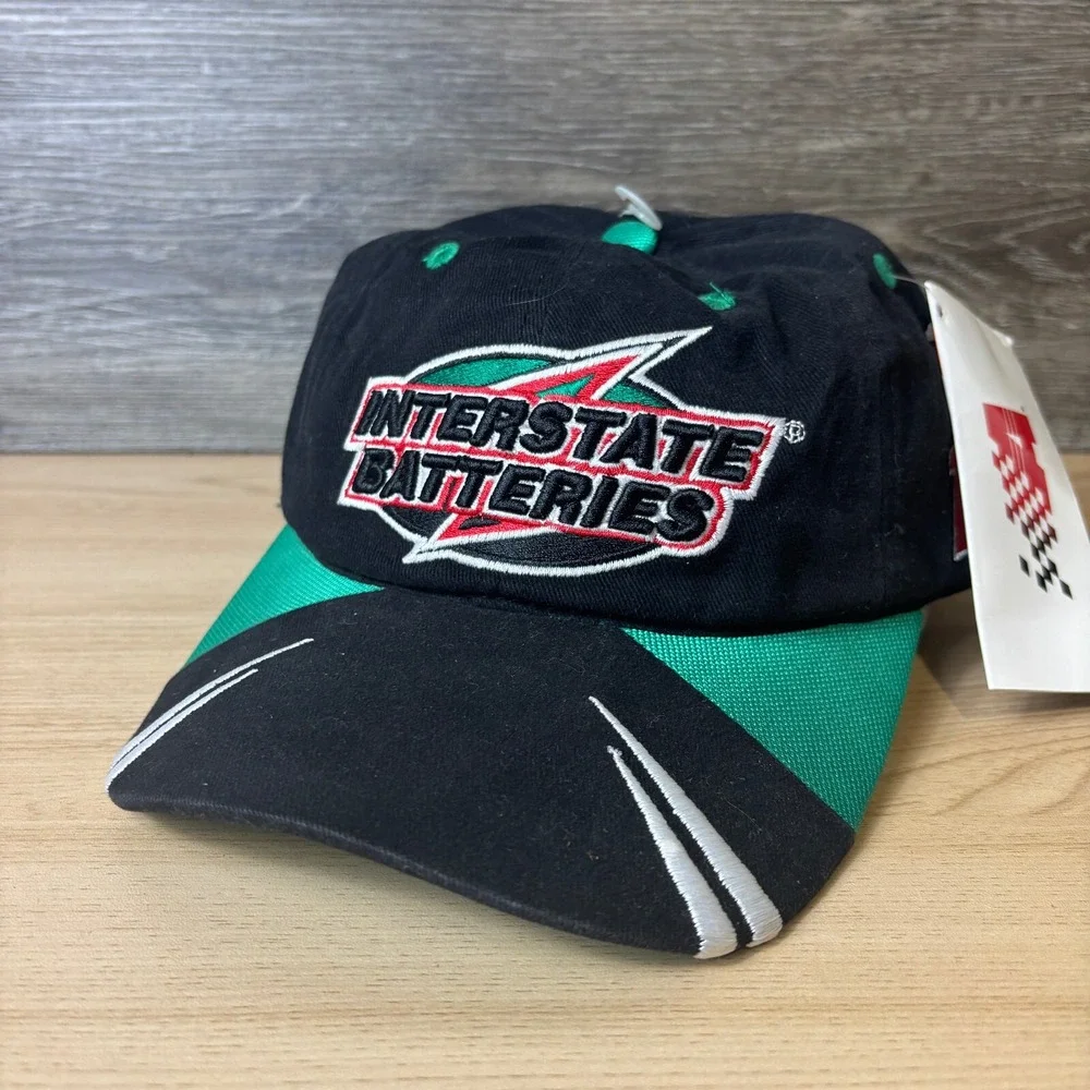 Vintage Nascar Hat Strap Back Black Bobby Labonte Interstate Battery Racing NWT